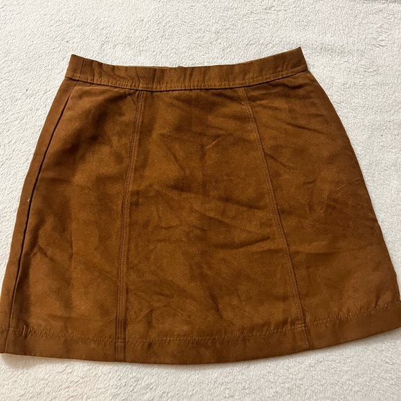 Hollister Brown Suede Mini Skirt - Size 0 - Picture 3 of 5